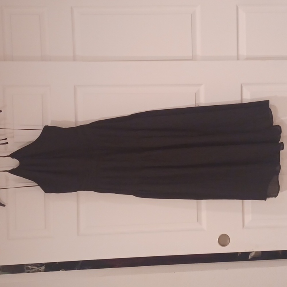 NWT Astr The Label Black Halter Open Back Tiered Dress